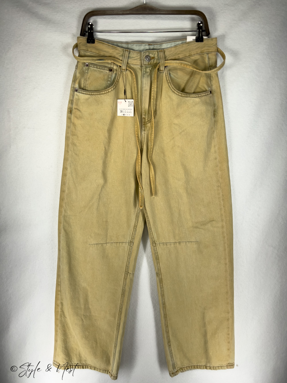 Zara Baggy Oversized Tie Front Pants Balloon Trousers Retro Y2K Size 30x29 NWT
